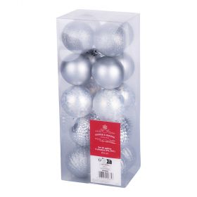 Set 20 palle di Natale argento assortite Ø 6 cm, Santa's House