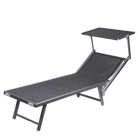 Lettino mare con parasole richiudibile silver