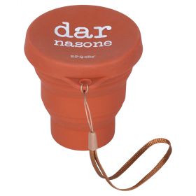 Bicchiere pieghevole 200 ml in silicone, ruggine con scritta, S.P.Q.eRe