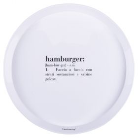 Piatto piano 27 cm in vetro opalino, Victionary Hamburger