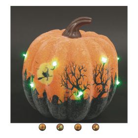 Zucca decorativa con led, in polistirene espanso, Halloween