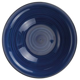 Piatto fondo blu in stoneware