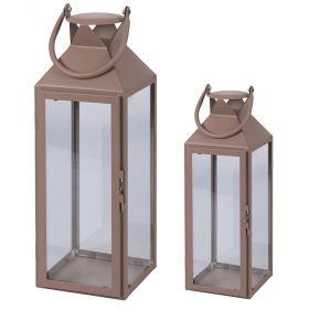 Set 2 lanterne decorative, terracotta, 4 Toni