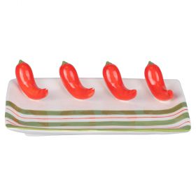 Piatto decorativo in ceramica, design peperoncino, Fruit Life