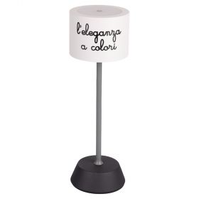 Lampada da tavolo touch ricaricabile, bianco e nero, Aladina Nuances