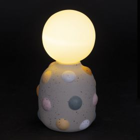 Lampada globo led a batteria in gres h. 18 cm, base pois