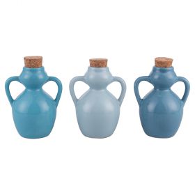 Anfora mini oliera 107 ml in ceramica e sughero, Ocean