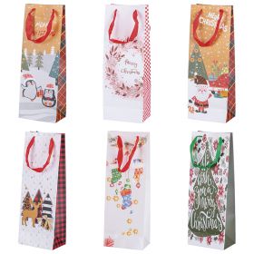Busta regalo bottiglia vino glitter, Santa's House