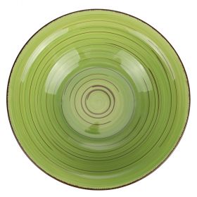 Piatto fondo verde in stoneware