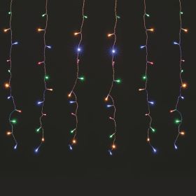 Tenda 104 led multicolor, a batteria, uso esterno, 150x70 cm, Santa's House