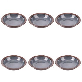 Set 6 piatti fondi grigio marino in gres