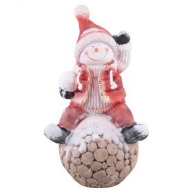 Pupazzo di neve su sfera decorativa in poliresina h. 48 cm, Santa's House