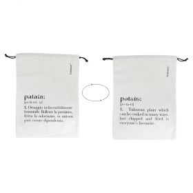 Sacchetto patate in cotone con laccetto, double face, avorio, Victionary