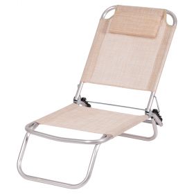 Spiaggina mare con cuscino, richiudibile, ecrù, Grecia Esté