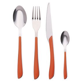 Set 24 posate in acciaio inox, Louvre Arancio