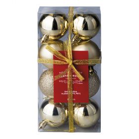 Set 8 palle di Natale champagne assortite Ø 5 cm, Santa's House