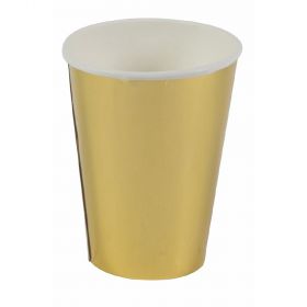 Set 10 bicchieri natalizi monouso, oro metallizzato, Santa's House