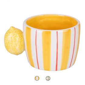 Mug 350 ml in ceramica, manico fragola, Fruit Life