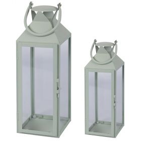 Set 2 lanterne decorative, verde salvia, 4 Toni