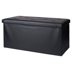 Panca contenitore multiuso nera 76x38x38 cm, Sibilla