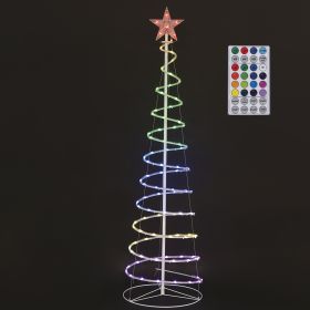 Albero a spirale 32 giochi luce  RGB h.180 cm, Santa's House