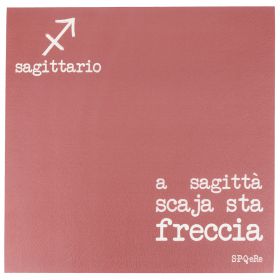 Tovaglietta quadrata zodiaco, ruggine, S.P.Q.eRe Sagittario