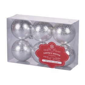 Set 6 palle di Natale argento Ø 6 cm, Santa's House
