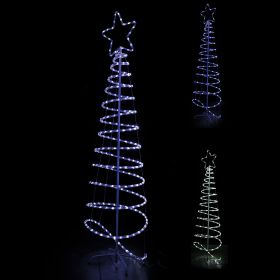 Albero a spirale 240 led bianco/blu, h.180 cm, Santa's House