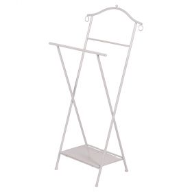 Appendiabiti da terra in ferro richiudibile 48x34x101 cm, bianco, Sibilla