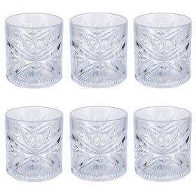 Set 6 bicchieri impilabili 375 ml, trasparente, Vintage
