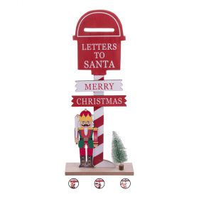 Decorazione natalizia cassetta postale con led, h. 41 cm, Santa's House