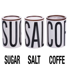 Set 3 barattoli sale, zucchero e caffè 750 ml, Bigismore