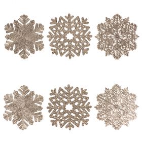 Set 6 sottobicchieri fiocco di neve, Gold