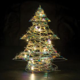 Albero di Natale led h. 40 cm in ferro e pvc iridescente, Santa's House