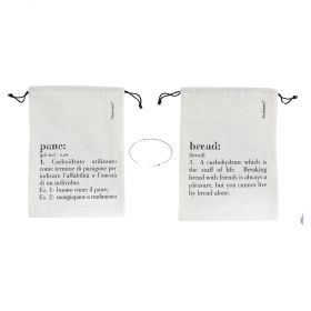 Sacchetto pane in cotone con laccetto, double face, avorio, Victionary