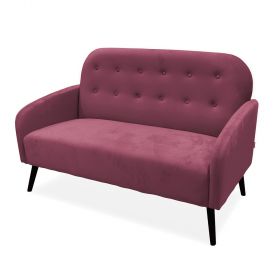 Divano 2 posti design vintage, vinaccia, Sibilla