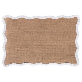 Tovaglietta 45x30 cm in juta e carta, bordo ondulato, Wavy