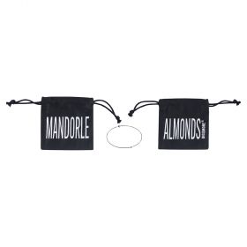 Sacchetto mandorle in cotone con laccetto, double face, nero, Bigismore