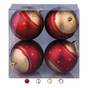 Set 4 palle di Natale glitterate Ø 10 cm, Santa's House