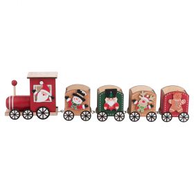 Trenino natalizio decorativo in legno, Santa's House