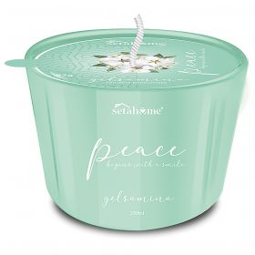 Candela media profumata in cera 85 gr, vasetto in vetro, gelsomino