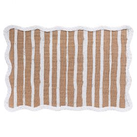 Tovaglietta 45x30 cm in juta e carta, bordo ondulato, Wavy
