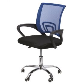 Sedia scrivania con ruote, nero e blu, Deluxe