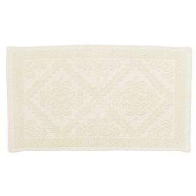 Tappeto bagno avorio 50x80 cm in 100% cotone, Sibilla