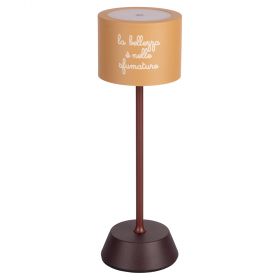 Lampada da tavolo touch ricaricabile, marrone, Aladina Nuances