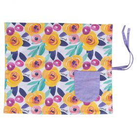 Tovaglietta ufficio richiudibile 45x30 cm, decoro floreale, viola, Acquerello