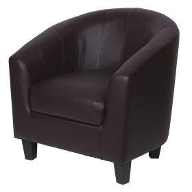 Poltrona living marrone opaco in similpelle, Sibilla