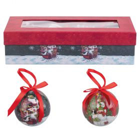 Set 7 palle natalizie con fiocco, decoro pupazzo di neve, Santa's House