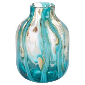 Vaso arredo in vetro riciclato h. 24 cm, Blue Velvet Sibilla