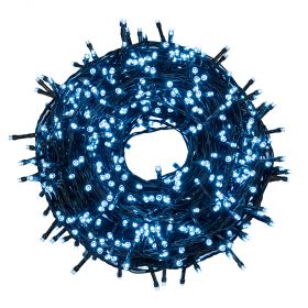 Filo 750 led bianco freddo 33,75 m, uso esterno, 8 giochi luce, Santa's House
